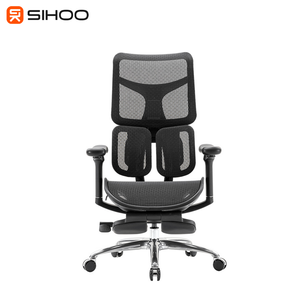 [Pre-Order] Sihoo Doro S100 Black Frame Black Mesh Ergonomic Office Chair with Legrest