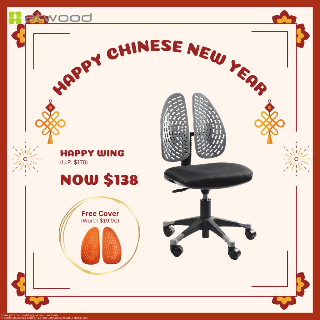 [CNY PROMOTION] Happy Wings Ergonomic Grey OrthoBack Kids Chair (1 Year Limited Warranty)